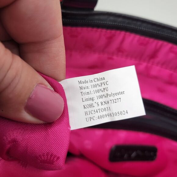 Juicy Couture Black Soft Faux Leather Double Zipper Detail Tote Shoulder Bag - Picture 4 of 10